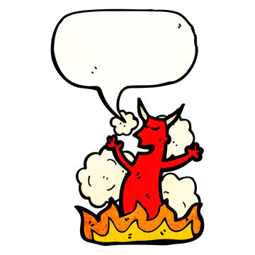 cartoon devil with speech bubble