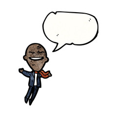 cartoon businessman with speech bubble