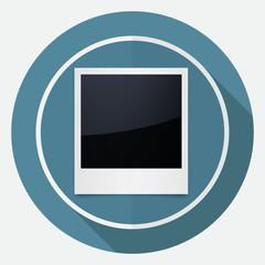 Icon photograph on white circle with a long shadow