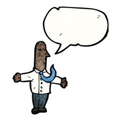 cartoon businessman with speech bubble