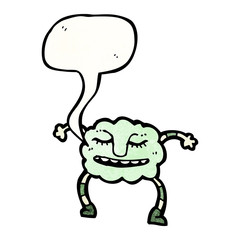 funny cloud monster with speech bubble