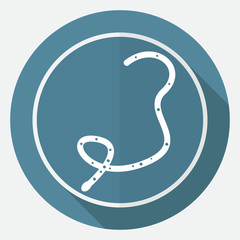 Icon Virus on white circle with a long shadow