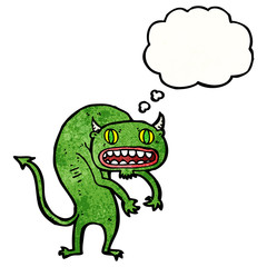 carton monster with thought bubble
