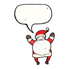 cartoon santa claus with speech bubble