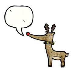 cartoon reindeer with speech bubble