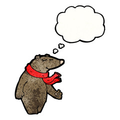 cartoon bear with though bubble