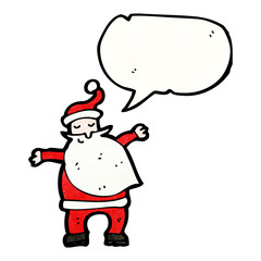 cartoon santa claus with speech bubble