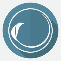 Icon leaf on white circle with a long shadow
