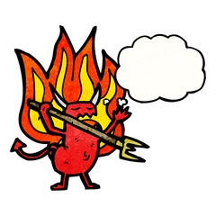 flaming little devil cartoon