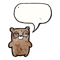 tired bear cartoon
