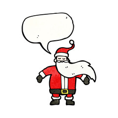 cartoon santa claus with speech bubble