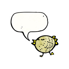 funny bird with speech bubble cartoon