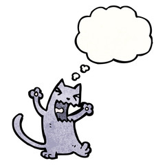 cartoon cat with thought bubble