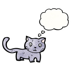 cartoon cat with thought bubble