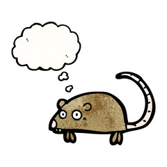 cartoon mouse with thought bubble