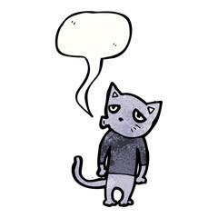 cartoon cat with speech bubble