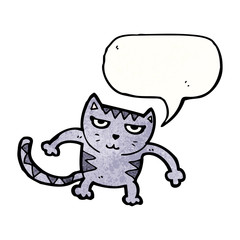 cartoon cat with speech bubble