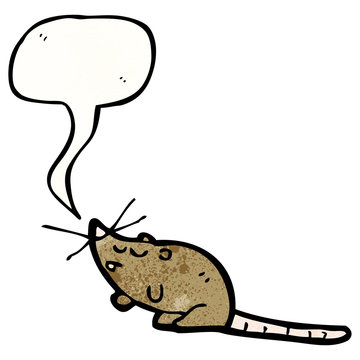 mouse with speech bubble cartoon