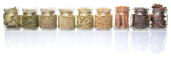 Herbs and spices in mason jar - 86437639