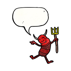 little devil with speech bubble