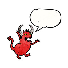 little devil with speech bubble