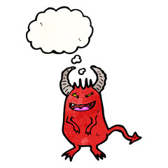 little devil with thought bubble