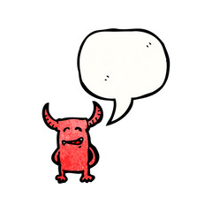 little devil with speech bubble