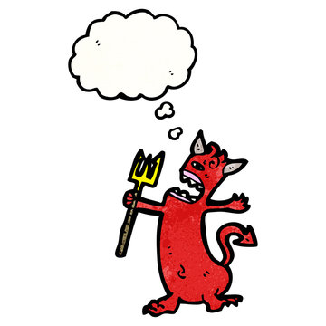 little devil with thought bubble