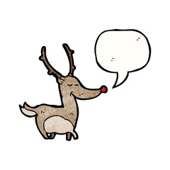 reindeer with speech bubble cartoon