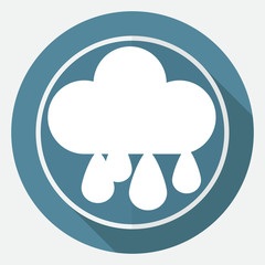 Drop icon on white circle with a long shadow