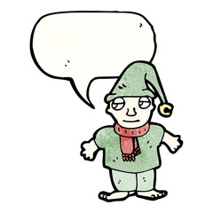 Obraz na płótnie Canvas christmas elf cartoon character