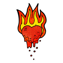 flaming heart cartoon