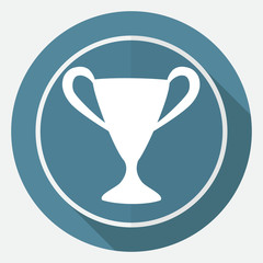 Icon Champions Cup on white circle with a long shadow