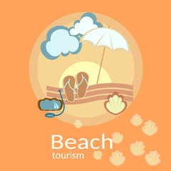 Beach holidays and tourism, vector illustration