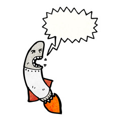 rocket with speech bubble