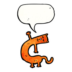 funny cartoon cat with speech bubble