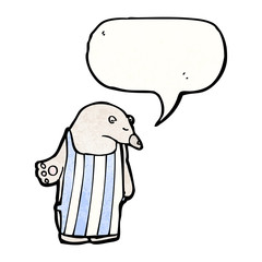 cartoon polar wearing apron