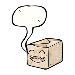 post package with speech bubble