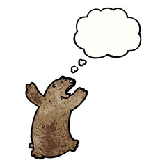 cartoon bear with thought bubble