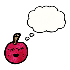 cartoon cherry with thought bubble