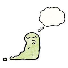 ghost with thought balloon cartoon