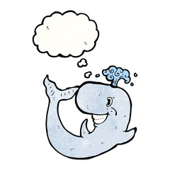 cartoon whale with thought bubble