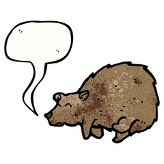 cartoon bear with speech bubble