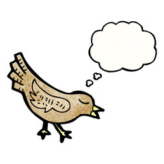 cartoon bird with thought bubble