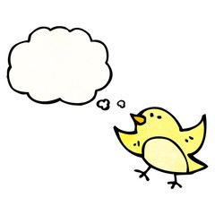 cartoon bird with thought bubble
