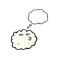 cartoon cloud with thought bubble