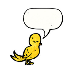 cartoon bird with speech bubble