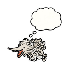 cartoon flying wolf spirit