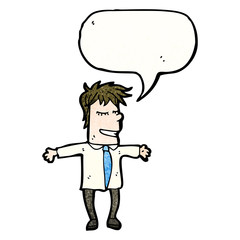 cartoon man with speech bubble