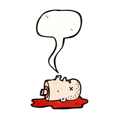 cartoon talking severed head